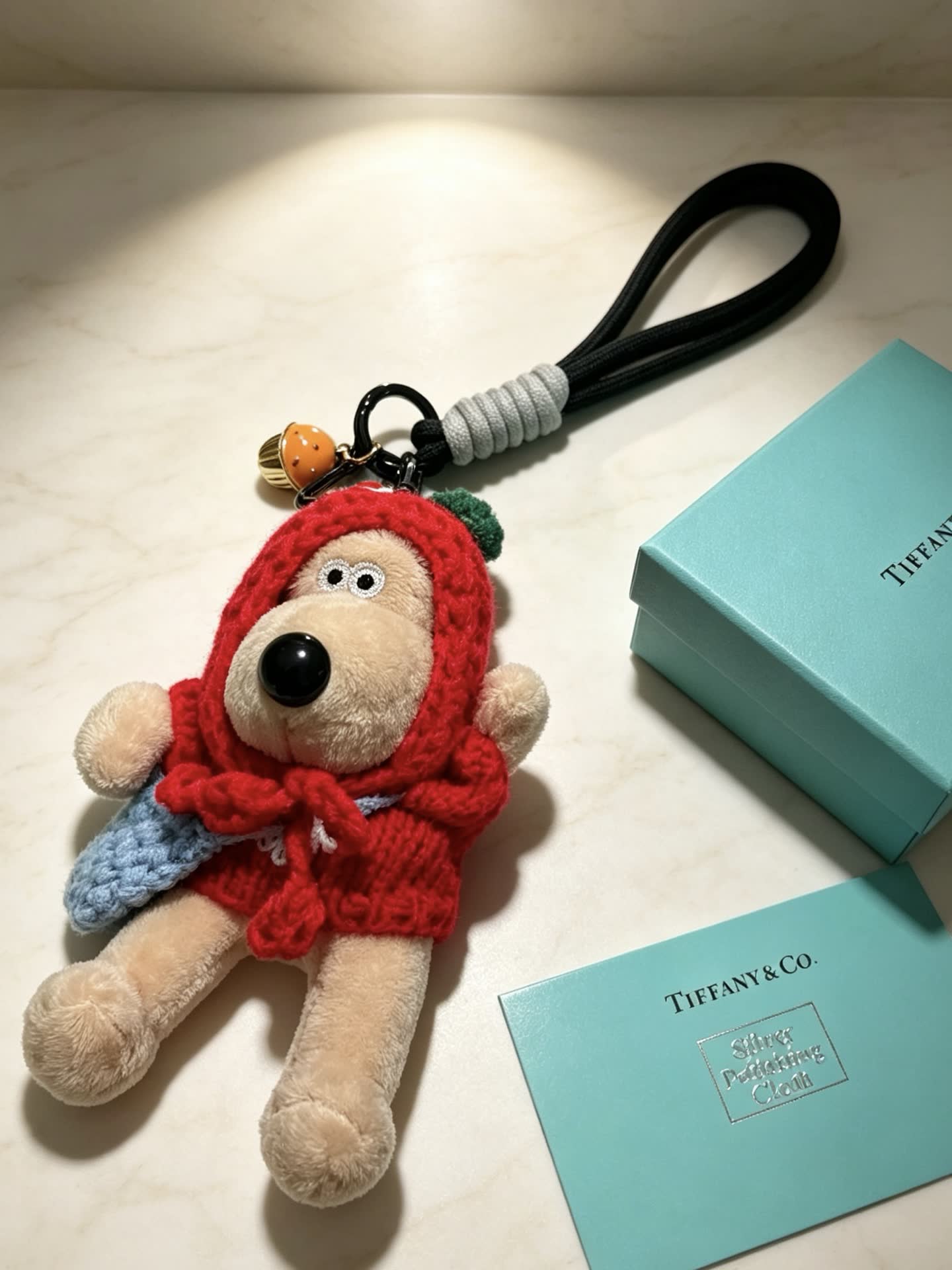 Tiffany & Co. Keychain - Stuffed Animal with Red Sweater